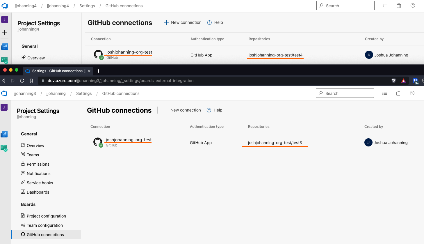 Connecting multiple Azure DevOps organizations or projects to a GitHub org with the Azure Boards GitHub app