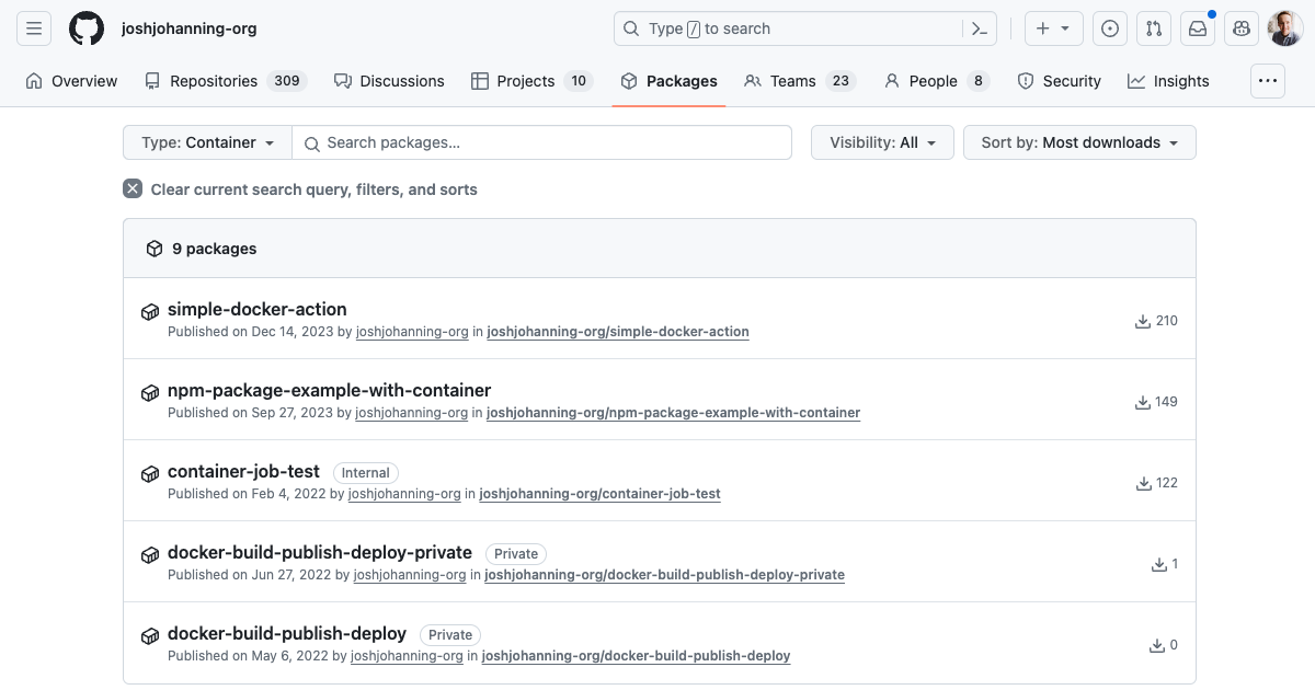 Docker Containers in GitHub Packages